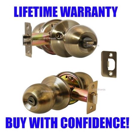 CONSTRUCTOR Constructor Chronos Privacy Door Lever Lock Set Knob Handle Set; Antique Bronze CON-CHR-AB-BK